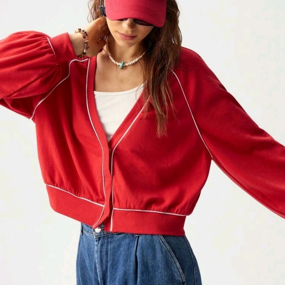 Vacation Knit Colorblock V-Neck Loose Regular Women Cardigan - Picture 4 of 7